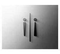 Toilet Sign Shopping Mall Supermarket Residential Modern Home Art Decoration Sign Bathroom Acrylic Toilet Door Number Wall Sticker(11,25x16cm Grey)