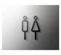 Toilet Sign Shopping Mall Supermarket Residential Modern Home Art Decoration Sign Bathroom Acrylic Toilet Door Number Wall Sticker(5,25x16cm Black)