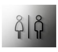 Toilet Sign Shopping Mall Supermarket Residential Modern Home Art Decoration Sign Bathroom Acrylic Toilet Door Number Wall Sticker(3,25x16cm Black)