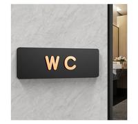 Toilet Sign Signs WC Public Toilet Guide Hotel To The Left and Right Acrylic Restroom Prompt Sign(2,24x8cm)