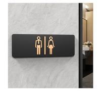 Toilet Sign Signs WC Public Toilet Guide Hotel To The Left and Right Acrylic Restroom Prompt Sign(3,24x8cm)
