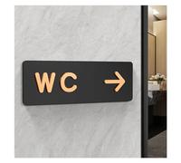 Toilet Sign Signs WC Public Toilet Guide Hotel To The Left and Right Acrylic Restroom Prompt Sign(5,30x10cm)