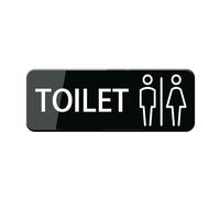 Toilet Sign Unisex For Restroom,Business And Home, 10" X 3" Self-Adhesive Acrylic For Office Bathroom Toilet Wall Or Door Decor, Easy Mounting Uv-Protected