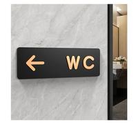 Toilet Sign WC Public Toilet Guide Index Hotel To The Left and Right Acrylic Restroom Prompt Sign(4,30x10cm)