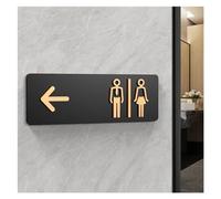 Toilet Sign WC Public Toilet Guide Index Hotel To The Left and Right Acrylic Restroom Prompt Sign(6,30x10cm)
