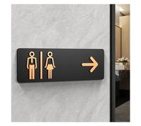 Toilet Sign WC Public Toilet Guide Index Hotel To The Left and Right Acrylic Restroom Prompt Sign(7,24x8cm)