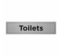 Toilet Sign with Border - 300 x 75mm - Durable 0.5mm Aluminium with Bold Text & Black Border, Self-Adhesive for Easy Mounting, Professional Restroom Signage for Offices & Public Spaces (1)