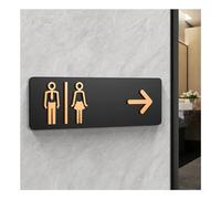 Toilet Signage, 24x8/30x10cm Men and Women Bathroom Signs WC Public Guide Hotel To The Left and Right Acrylic Restroom Prompt Sign (Color : G, Size 24x8cm)(E,30x10cm)