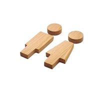 Toilet Signs For Door Elegant Black Solid Wood Bathroom Signs - Men & Women's Restroom Sign, Home Decoration Accessories Wall Art Decor(Natural)