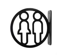 Toilet Signs For Door Male Female Bathroom Indicators Sign Public Restroom Marker Easy Install Toilet Plaque Washroom Symbol Signage(Black restroom)