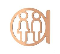 Toilet Signs For Door Male Female Bathroom Indicators Sign Public Restroom Marker Easy Install Toilet Plaque Washroom Symbol Signage(Golden restroom)