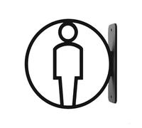 Toilet Signs For Door Male Female Bathroom Indicators Sign Public Restroom Marker Easy Install Toilet Plaque Washroom Symbol Signage(Black boy)