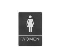 Toilet Signs For Door Self-adhesive Bathroom Sign Restroom Door Sign Men Women Restroom Sign Board Washroom Sign Mark Office Mall Removable Sticker(Women)