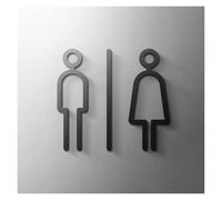 Toilet Signs Matte Floating 3D Relief Arrow Toilet Sign Plate Elegant Wash Room Door Wall Label WC Bathroom Signage House Number(14,Width 18cm)