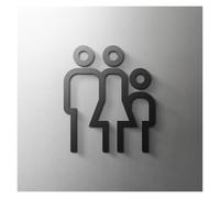 Toilet Signs Matte Floating 3D Relief Arrow Toilet Sign Plate Elegant Wash Room Door Wall Label WC Bathroom Signage House Number(7,Width 20cm)