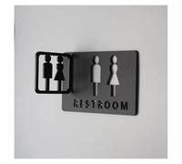 Toilet Signs Reminder Indicator Plaque Shopping Mall Office Buildings Door Plates Men Women Wc Orientation Signage 3D Side Mount(20x12cm)