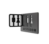 Toilet Signs Restroom Sign, Men Women Bathroom Sign, Shopping Mall Office Buildings Door Plates Reminder Indicator Orientation Sign Bathroom Sign 3D Side Mount (Size : 25x14.9cm)