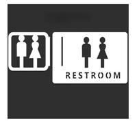 Toilet Signs Shopping Mall Office Buildings Door Plates Reminder Indicator Plaque Orientation Sign Wc Signage 3D Side Mount(20x15cm white)