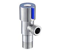 Toilet Sink Stainless Steel Angle Valve Cold Hot Water Stop Durable Bathroom Basin Valve 1Pcs(Blu)