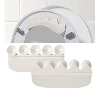 Toilet Splash Guard Pee Deflector with 5 Strong Suction Cups & Center Rib, Prevents Pee Leaks for Kids, Potty Training & Adults, Reusable Washable Guard for Flat Toilet Seats (2, 7inchx3.3inch)