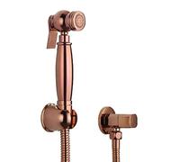 Toilet Spray Gun Set Bidet Attachment for Handheld Cloth Diaper Sprayer Kit Cold Water with Hose Brass Rose Gold Head