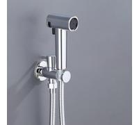 Toilet Sprayer High Pressure Dual Function Hand Shower for Diaper Cleaning Postpartum Care WC Shower Brass Style Black 29cm(Silver)