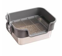 Toilet Stainless Steel Litter Pan Tray Box With Mesh Grate And High Rim Odor Control Detachable Structure Low Entry Front suitable for guinea pigs, color to 8, Side Entry, 7cm Entrance Height
