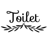 Toilet Sticker - Leaves Design: Decal for Bathroom Door, Toilet Sign Self-Adhesive Vinyl Sticker for Toilet Door