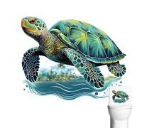 Toilet Stickers Decals - Sea Turtle Bathroom Wall Decals, Self Adhesive Cartoon Waterproof Removable Decor | Multifunctional Wall Stickers For Toilet Living Room Bedroom Study Room Kitchen, Easy Apply