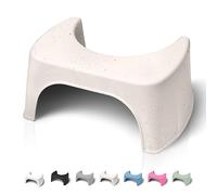 Toilet Stool for adults Beige with Wood Fibers - Bathroom Foot Step for Squatting - Stoolie for Squat posture to relieve Constipation - Made in France from Recycled plastic - WC Poop bench