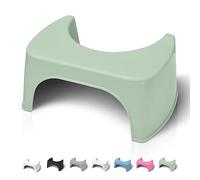 Toilet Stool for adults Green - Bathroom Foot Step for Squatting - Stoolie for Squat posture to relieve Constipation - Made in France from Recycled plastic - WC Poop bench