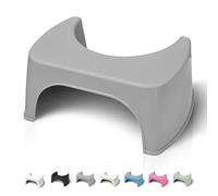 Toilet Stool for adults Grey - Bathroom Foot Step for Squatting - Stoolie for Squat posture to relieve Constipation - Made in France - WC Poop bench