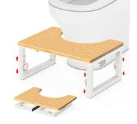 Toilet Stool Squat Adult Folding Squatting Potty Non-Slip Assistance Step Stool for Adults, Healthy Gifts for Adults Kids Seniors Pregnant, White