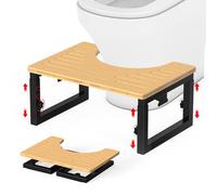 Toilet Stool Squat Adult Folding Squatting Potty Non-Slip Assistance Step Stool for Adults, Healthy Gifts for Adults Kids Seniors Pregnant, Black