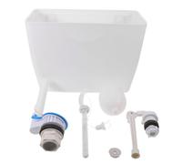 Toilet Tank Assembly with Float Valve and Pull Chain Wall Mounted White | Includes Fill Valve and Hardware, Fits Squat Toilets and Existing Plumbing, for Building Renovations and Stations
