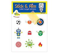 Toilet Target Stickers Kids Pack with Sticker Applicator Smoothing Tool for Potty Training. Fun and Effective Aiming Stickers to Teach Kids to Aim.