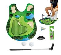 Toilet Time Golf Game PP 15x5.5x43cm Mini Funny Family Golf Game Games Set Mini Golfs Putting Mat Set For Men Boyfriend Husband Dad Brother Presents For Adults