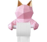 Toilet Tissue Holder Toilet Paper Holder,Fashionable And Simple Geometric Lucky Cat Roll Paper Holder, Bathroom Wall-mounted Waterproof Resin Towel Rack, Easy Installation ( Color : Pink , Size : 20*2