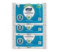 Toilet Tissue Wipes Biodegradable, Normal/Sensitive, Fresh and Clean with Micellar Water - Fine To Flush (3 Pack - 120 Wipes) (Normal)