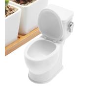 Toilet Toy - Flushing Sound Mini Toilet, Doll Bathroom Furniture, Small Accessory | Simulation Model Pink White Silver Decorative Miniature Scene For Kids Playroom