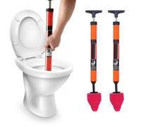 Toilet Unblocker, 2025 New Plunger Toilet Unblocker, Toilet Plunger, Toilet Plungers for Unblocking Bathtub, Shower, Floor,Drain and Pipe Clog (2, red)