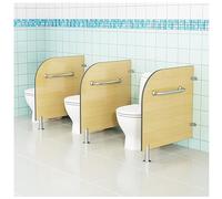 Toilet Urinal Privacy Screen with Grab Bar and Wall Brackets, Restroom Partition Wall Divider for Schools and Playgrounds