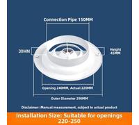 Toilet Vent Fan with Rotating Impeller Bathroom Air Circulation | Pressurised rotating impeller actively draws out stale air and moisture, keeping your bathroom fresh and well-ventilated.
