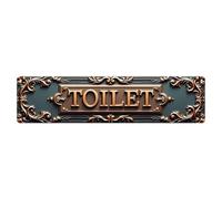 Toilet Vintage Ornate Copper Style Sign Vintage Aluminium Metal Sign, Retro Wall Decor for Home, Bar, Garage & Farmhouse 10 * 40cm