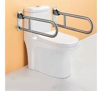 Toilet Wall Support Handle, White, Pack of 2, Stainless Steel Wall Support Handle, Foldable Grab Bar, Bathroom Handles, Safe Support Folding Handles, Standing Aid, Seniors, Disabled, Pregnant Women