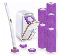 Toilet Wand Kit, 30 Pcs Toilet Wand Replacement Heads, Toilet Brush Replacement Head with Handle Wall-mounted Holder Cleaner Set for Home Bathroom Kitchen (60, Pruple)