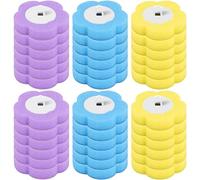 Toilet Wand Kit, 360 Degree Toilet Cleaner Brush with 24 Pcs Replacement Heads, Wall-mounted Holder Cleaner Set for Home Bathroom Kitchen(Only 36 heads/blue, purple, and yellow)