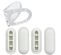 Toilet WC Seat Buffer Set Toilet Seat Bumper Noise Dampening Bumpers Gasket Toilet Seat Buffer Set Universal Toilet Bumper Replacement Cushioning Pads (White)