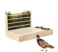 Toilet with Hay Rack - Wooden Feeding Station with Litter Box and Bowls Economical Multiple Use | Food Dispenser for Hay and Grass for Chinchilla Hamster Cage Enclosure