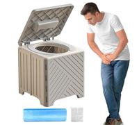 Toilet with PVC Cushion - Foldable PP Outdoor Toilet Soft PVC Pad Emergency Waste Solution | Compact Vehicle Potty for Kids and Adults Hiking Camping Disaster Relief Storage